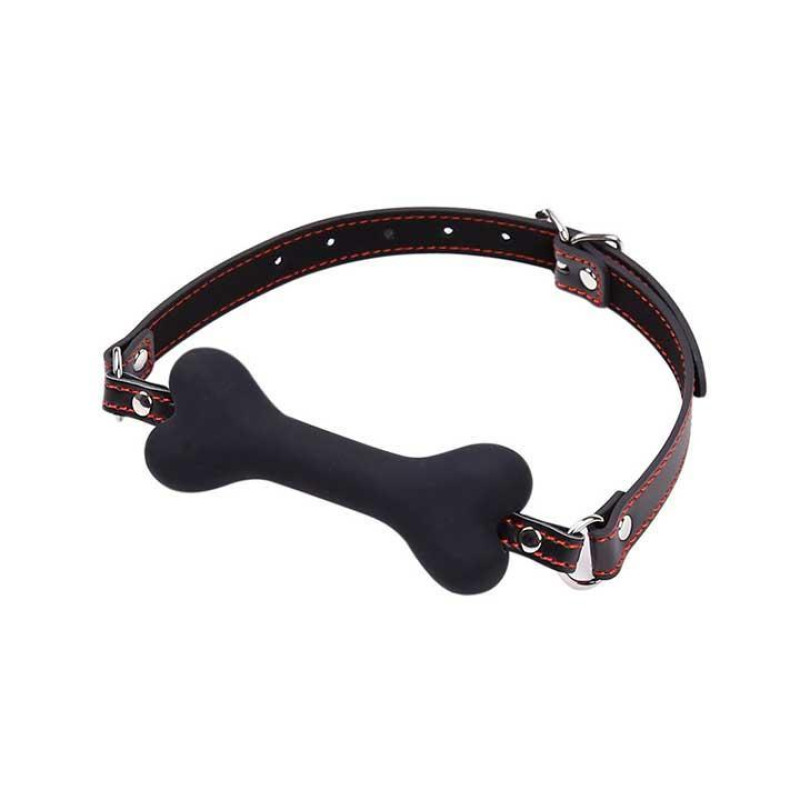Кляп Кость в рот Красный для BDSM и ролевых игр