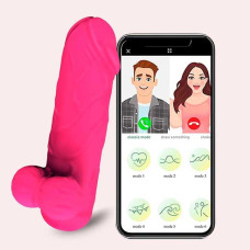 Смарт мини-вибратор Love Spouse реалистичный для клитора, фуксия