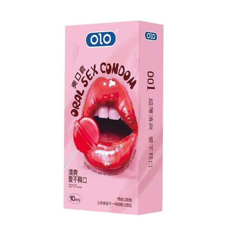 Презервативы OLO Ultrathin Oral Sex Ультратонкие Клубника 10 шт