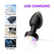 Анальная пробка светящаяся с вибрацией и Д/У Light Anal Plug 3,5*9 см черная