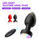 Анальная пробка светящаяся с вибрацией и Д/У Light Anal Plug 3,5*9 см черная