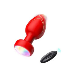 Анальна пробка Light Anal Plug світиться вібро Д/У 3,5*9 см червона