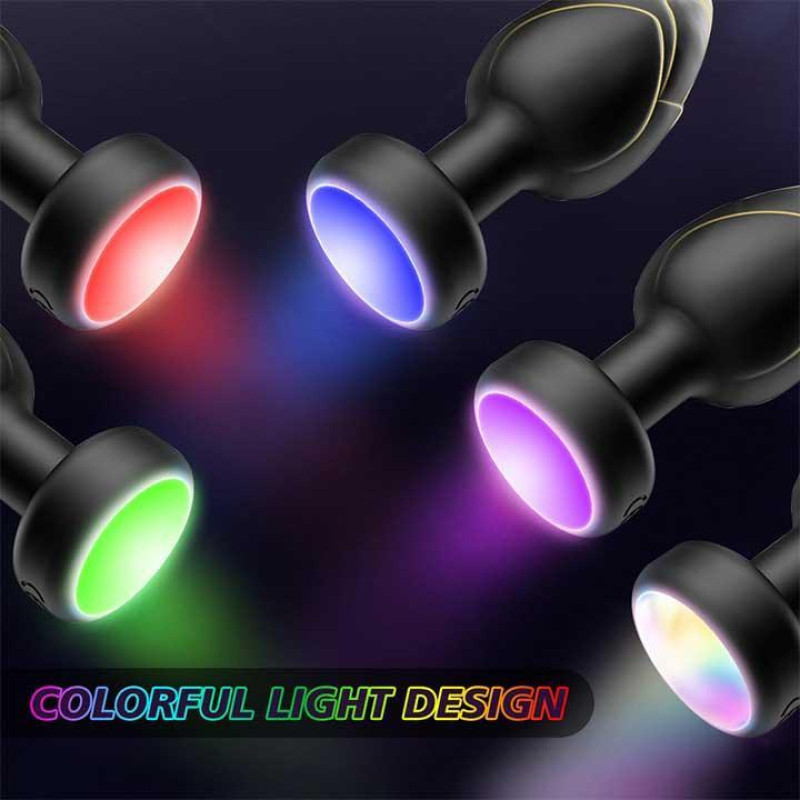 Анальна пробка Light Anal Plug світиться вібро Д/У 3,5*9 см червона