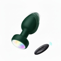 Анальна пробка Light Anal Plug що світиться з вібрацією та Д/У 3,5*9 см зелена