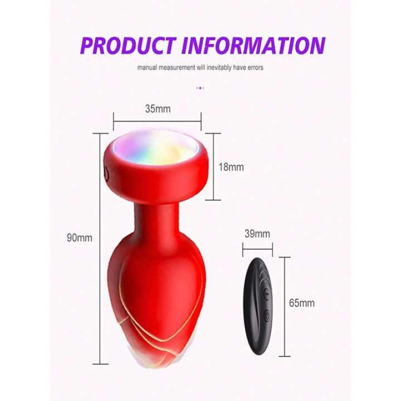 Анальна пробка Light Anal Plug що світиться з вібрацією та Д/У 3,5*9 см зелена
