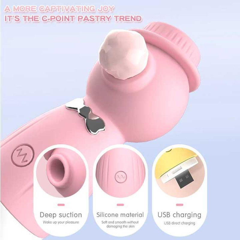 Кліторальний вакуумний вібратор Wo-sex Lilo USB в капелюшку, Фіолетовий