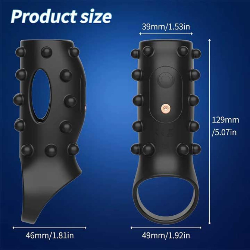 Вибронасадка на пенис и мошонку Ultimate Couples Cage с шипами USB
