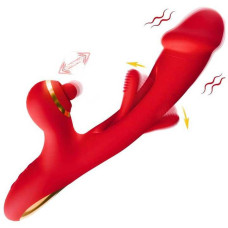 Вібратор Pretty Love Finger Bunny 3в1 для G-точки та клітора, 21 режим, Червоний — Keks-Hub