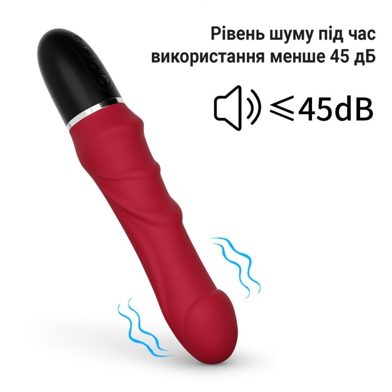Вібратор силіконовий Реалістичний водонепроникний 23.5 см Червоний
