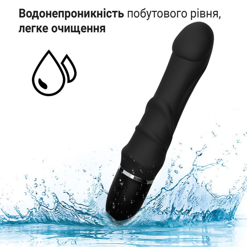 Силіконовий реалістичний вібратор водонепроникний 23.5 см Синій