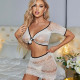 Комплект еротичної білизни Alluring Crochet Knit XS/S/M/L Білий