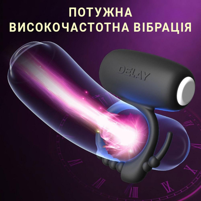 Віброкільце для пеніса регульоване силіконове для відтермінування еякуляції Синє