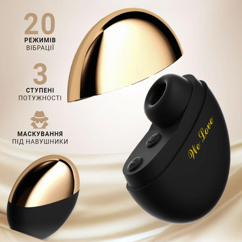 Вакуумно-хвильовий стимулятор клітора Portable Sucker 10 режимів USB Чорний