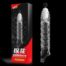 Насадка для увеличения пениса вибрационная Crystal Skin Penishulle Vibro Прозрачная