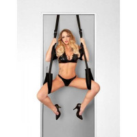 Дверна секс-гойдалка Tentation Door Straps, Чорна, для БДСМ-ігор
