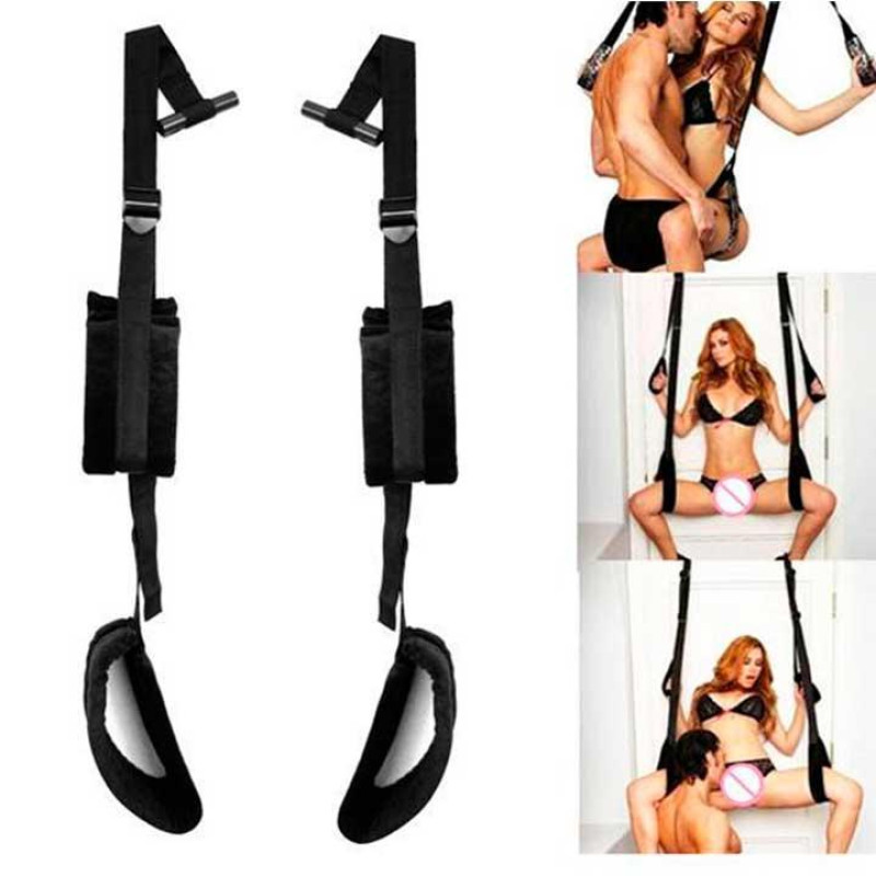 Дверна секс-гойдалка Tentation Door Straps, Чорна, для БДСМ-ігор