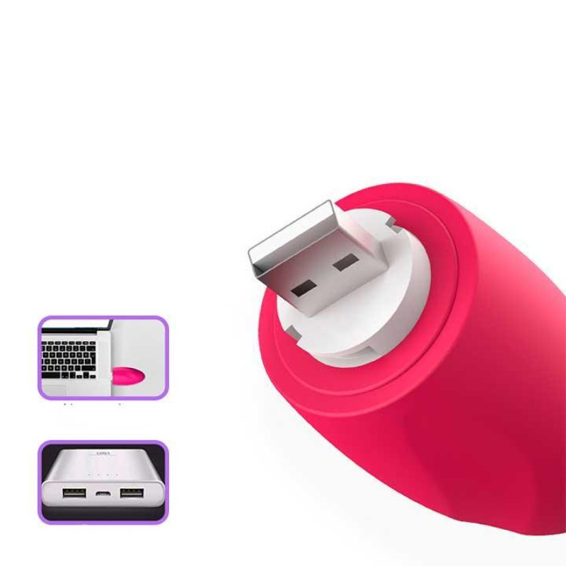 Виброяйцо USB Яркое Розовое