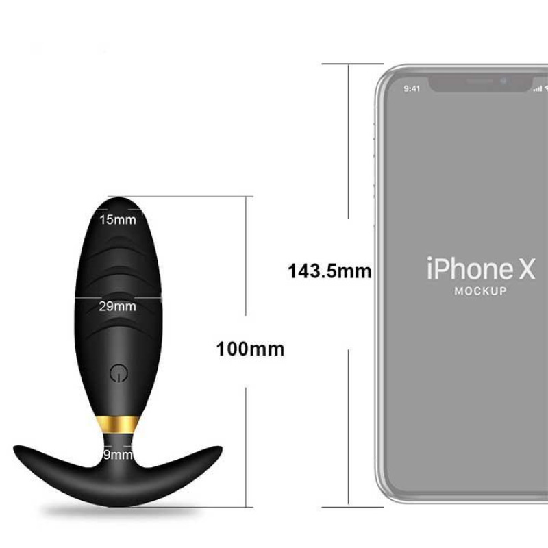 Анальная пробка Svakom Primo Wine с вибрацией, ДУ USB, Чёрная, 2.9x10 см
