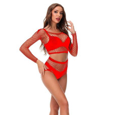Сексі комплект з топом і трусиками в сітку - Червоний - S/М - Еротична білизна (1754657099) — Keks-Hub