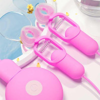 Зажимы для сосков вибрационные GALAKUin USB, 10 режимов, розовые