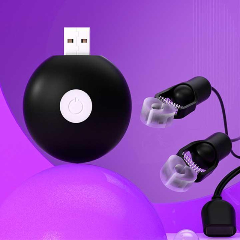 Вибрационные зажимы для сосков GALAKUin USB 10 режимов, Черные
