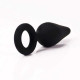 Силиконовая анальная пробка с кольцом Velvet Ring, чёрная, 8,6*2,4 см