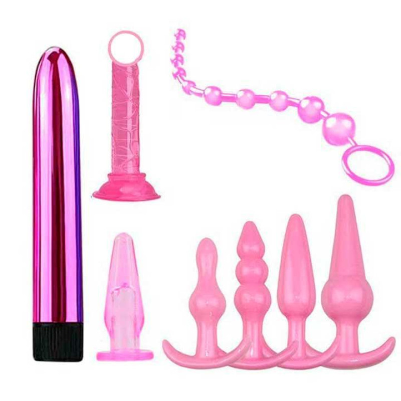 Анально-вагінальний набір із 8 предметів, Чорний