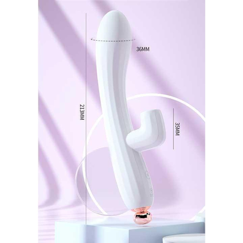 Вакуумный вибратор-кролик LILO Emily USB Белый