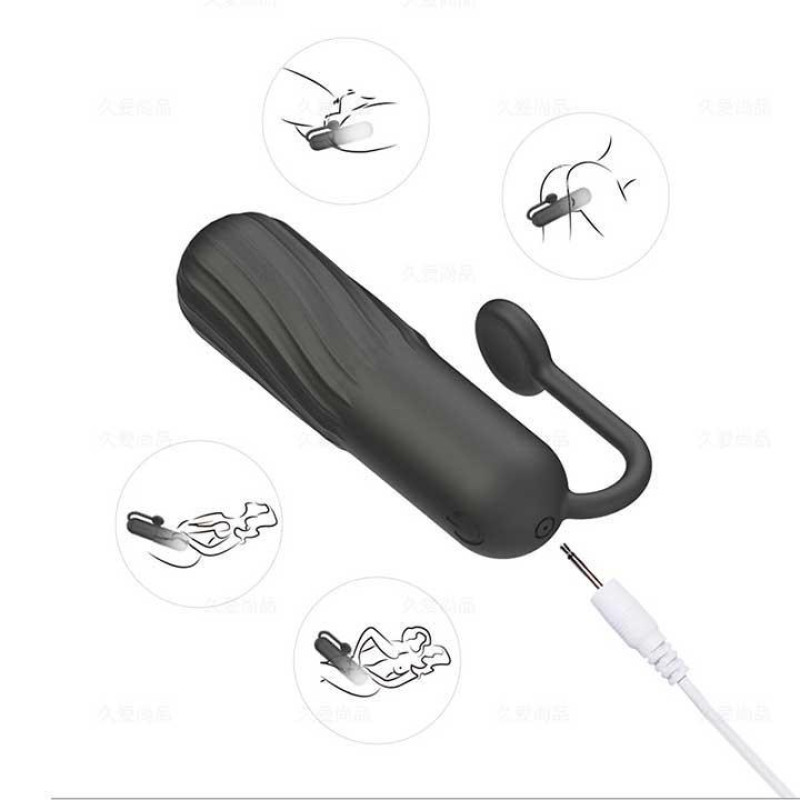 Вібропуля з хвостиком Водонепроникна USB, 10 режимів, Фіолетова