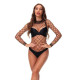Боді-сітка з коміром Чорне M/L/XL Еротична білизна