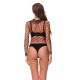 Боді-сітка з коміром Чорне M/L/XL Еротична білизна