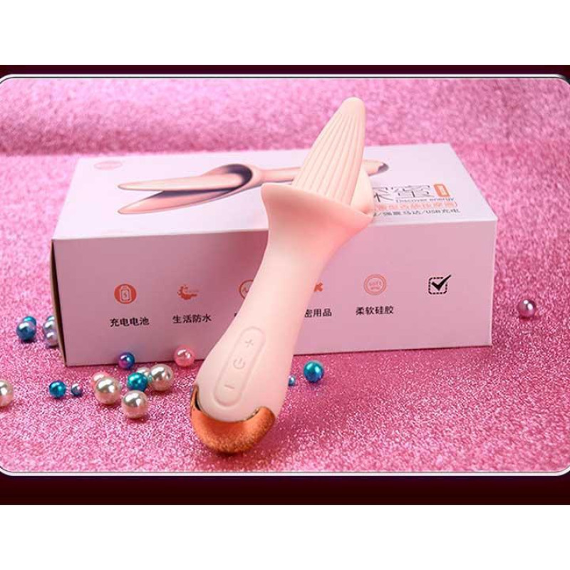 Вибратор лизун Flower Tongue USB Светло-розовый