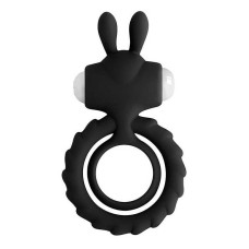 Подвійне ерекційне кільце з вібростимуляцією Rabbit Чорне