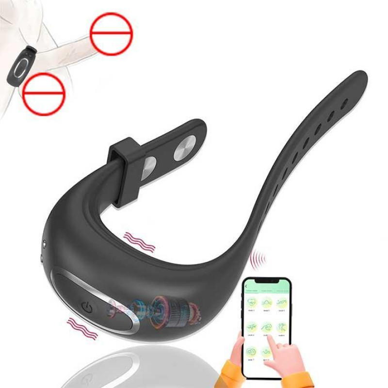Смарт эрекционное кольцо We-Vibe Pivot, для пениса и мошонки, Черное