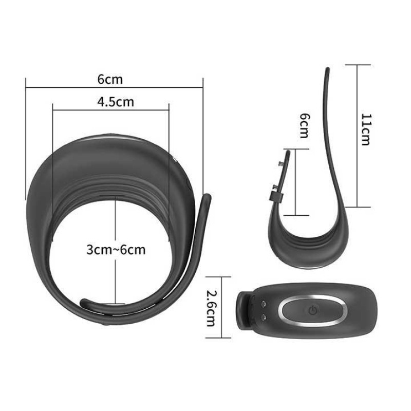 Смарт эрекционное кольцо We-Vibe Pivot, для пениса и мошонки, Черное