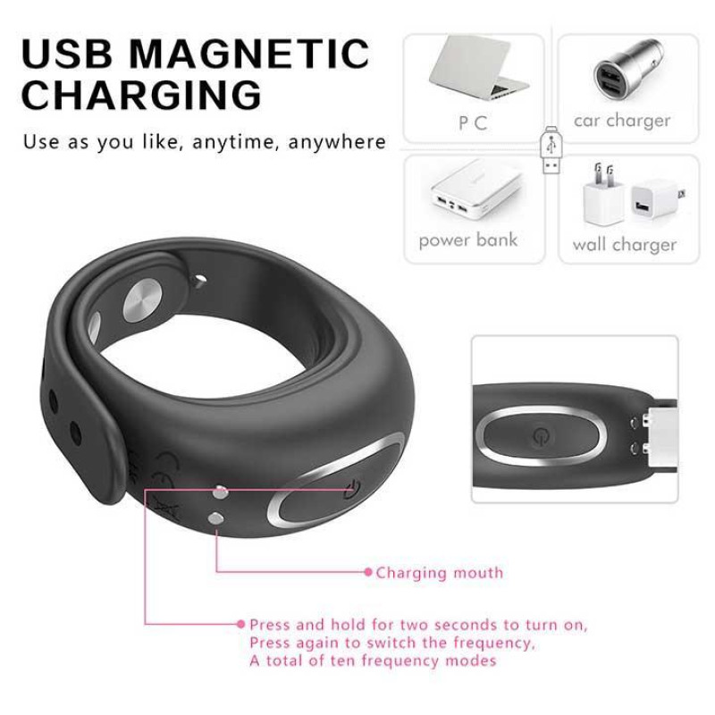 Смарт эрекционное кольцо We-Vibe Pivot, для пениса и мошонки, Черное