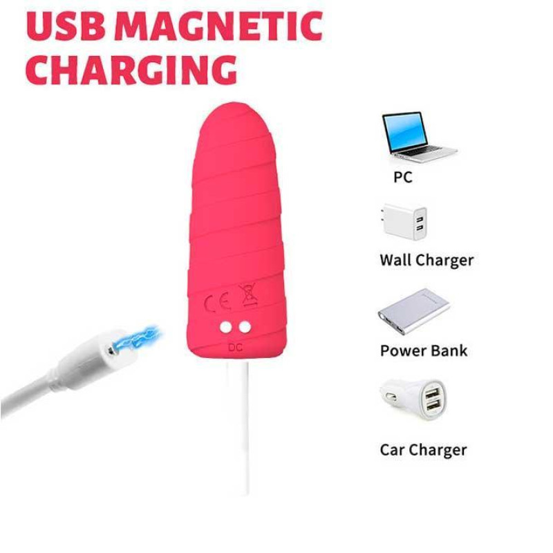 Вибратор Popsicle Мороженое 10X USB Розовый
