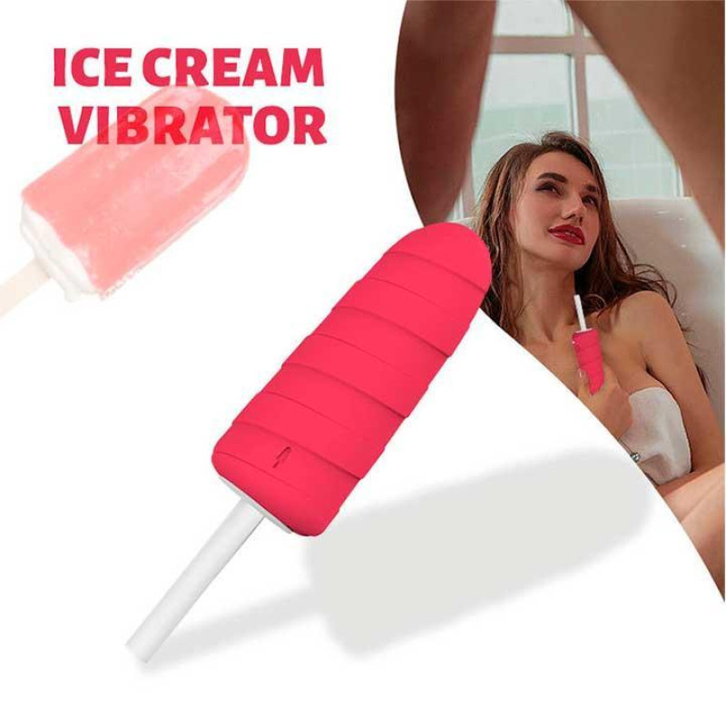 Вибратор Popsicle Мороженое 10X USB Розовый