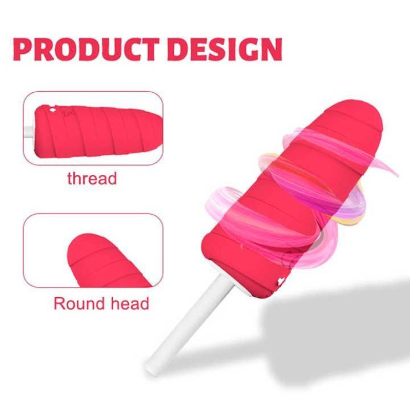 Вибратор Popsicle Мороженое 10X USB Розовый