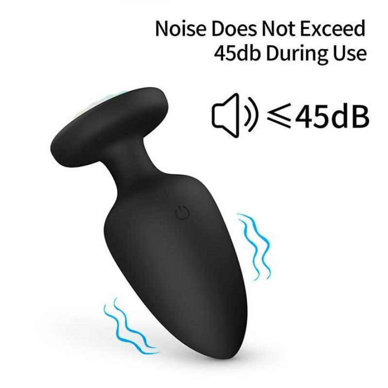 Анальна пробка світна вібраційна силіконова 10X Light Up Rechargeable Anal Plug 9,8*4,4 см