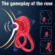 Двойное эрекционное кольцо Hgod Rose с вибрацией USB, Красное