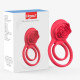 Двойное эрекционное кольцо Hgod Rose с вибрацией USB, Красное