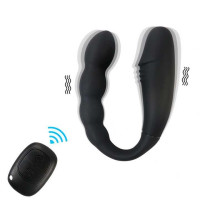 Двойной анально-вагинальный вибратор Magic Helios Remote с ДУ, Черный