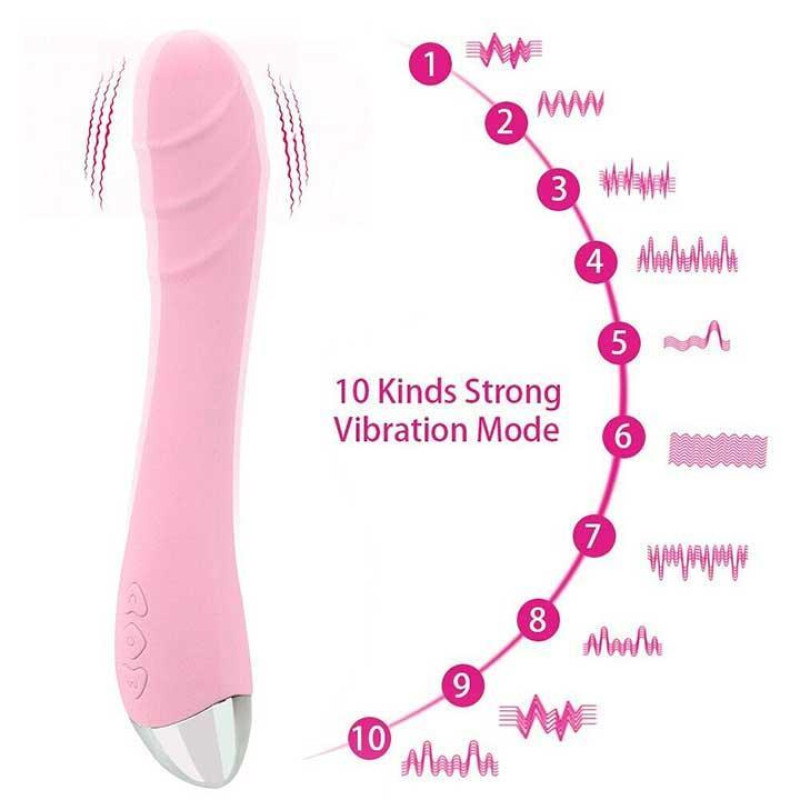 Вібратор Silver Fox G-spot USB, Рожевий