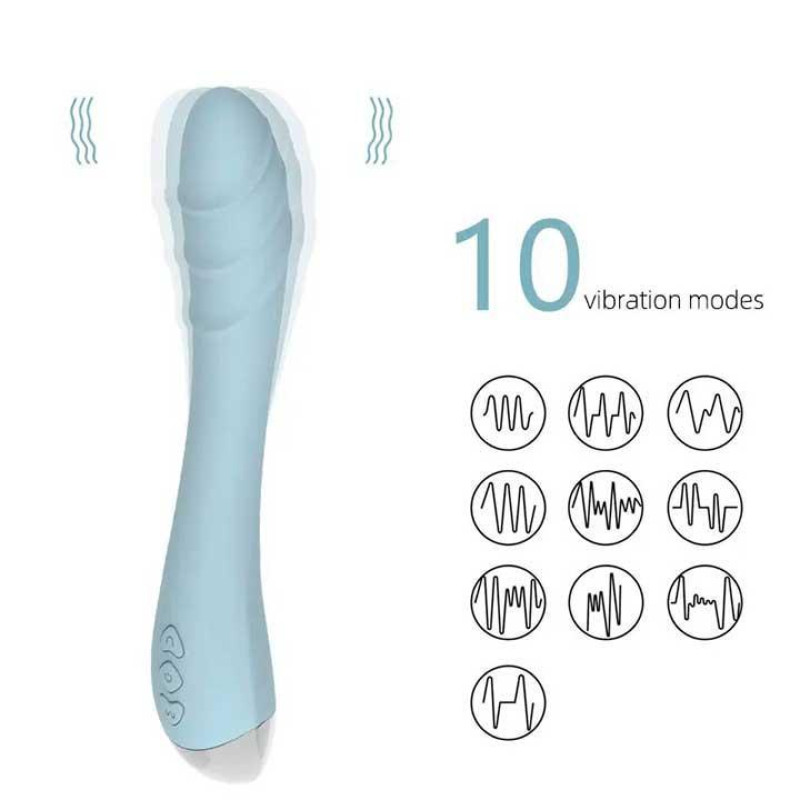 Вибратор Silver Fox для стимуляции точки G USB Голубой
