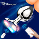 Анальная пробка Magic Motion Equinox стальная светящаяся смарт USB с Д/У 8,2*3,4 см