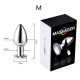 Анальная пробка Magic Motion Equinox стальная светящаяся смарт USB с Д/У 8,2*3,4 см