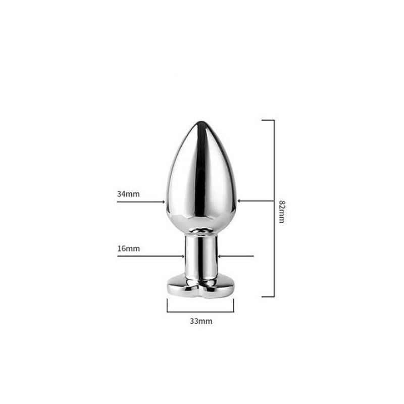Анальная пробка Magic Motion Equinox стальная светящаяся смарт USB с Д/У 8,2*3,4 см