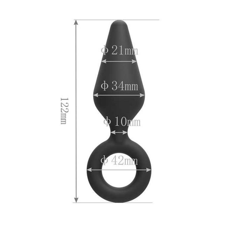Анальна пробка силіконова з кільцем Velvet Ring 3,4 см