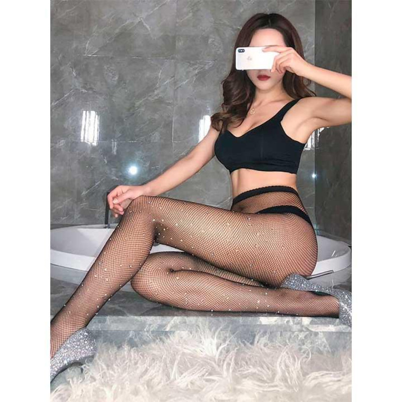 Колготки с открытым доступом и стразами Dizori XS/S/M